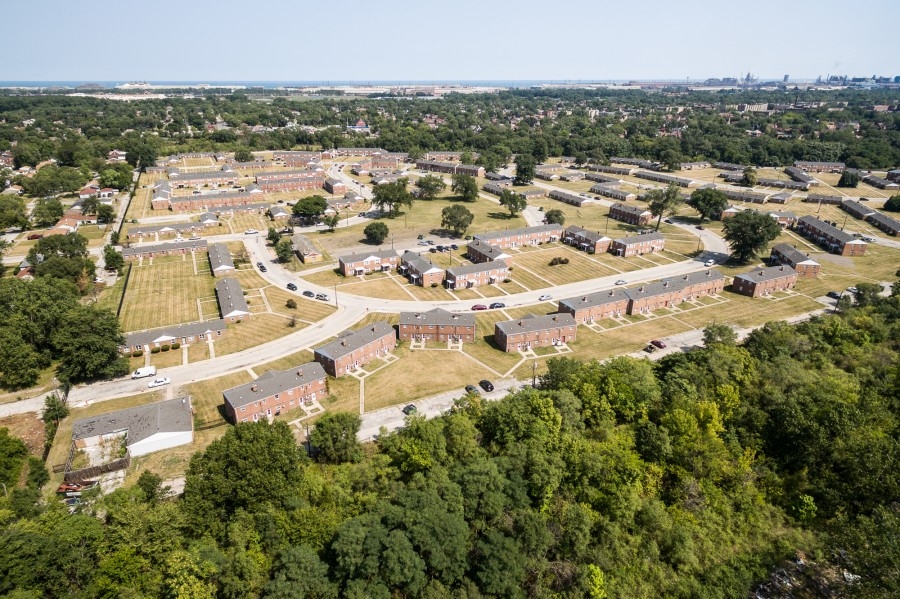 Westbrook Apartments aerial view in Gary Indiana
